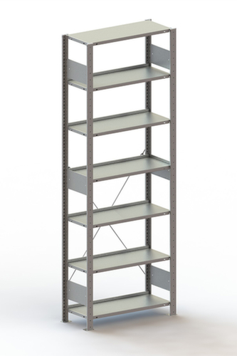 META Akten-Steckregal, 7 Böden, mit korrosionsschützender Zinkbeschichtung