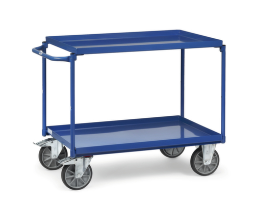 fetra Tischwagen mit öldichten Wannenböden 1000x700 mm, Traglast 400 kg, 2 Etagen