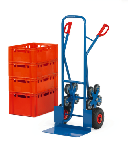 fetra 5-Stern-Treppenkarre, Traglast 200 kg, Schaufelbreite 480 mm, Luft-Bereifung