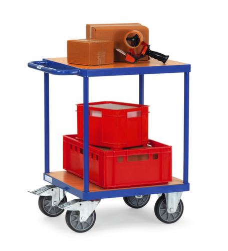 fetra Tischwagen mit Stahl-Etagen 600x600 mm, Traglast 500 kg, 2 Etagen