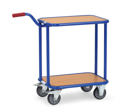 fetra Griffroller mit 2 Holzladeflächen, Traglast 250 kg, 2 Lenk- und 2 Bockrollen