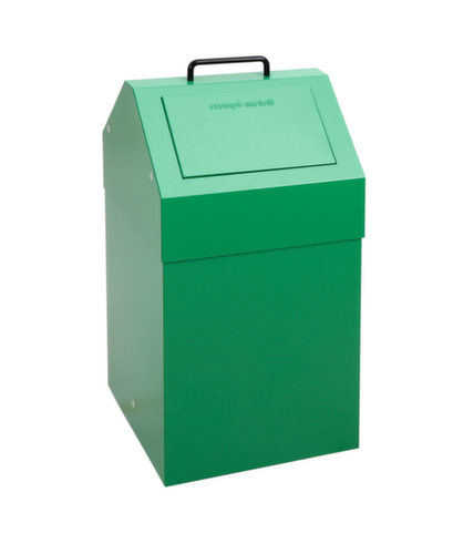 stumpf Feuerhemmender Wertstoffbehälter, 45 l, RAL6024 Verkehrsgrün, Deckel RAL6024 Verkehrsgrün
