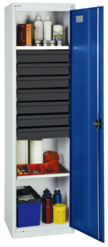 stumpf Hoher Werkzeugschrank Serie 3000 mit ausziehbaren Wannenböden + Schubladen, Breite 500 mm