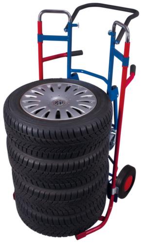 VARIOfit Reifenkarre mit Teleskopauszug, RAL5010 Enzianblau, Vollgummi-Bereifung