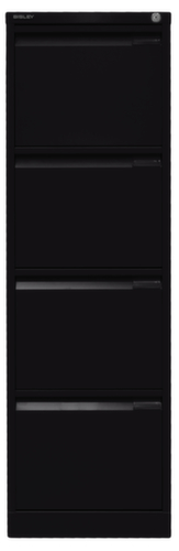 Bisley Hängeregistraturschrank, 4 Auszüge, schwarz/schwarz