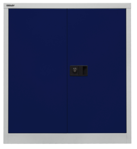 Bisley Aktenschrank, 2 Ordnerhöhen, lichtgrau/oxfordblau