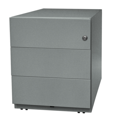 Bisley Rollcontainer Note, 3 Schublade(n), silber/silber