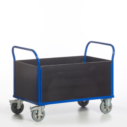 Rollcart Vierwandwagen mit rutschsicherer Ladefläche, Traglast 1200 kg, Ladefläche 1200 x 770 mm