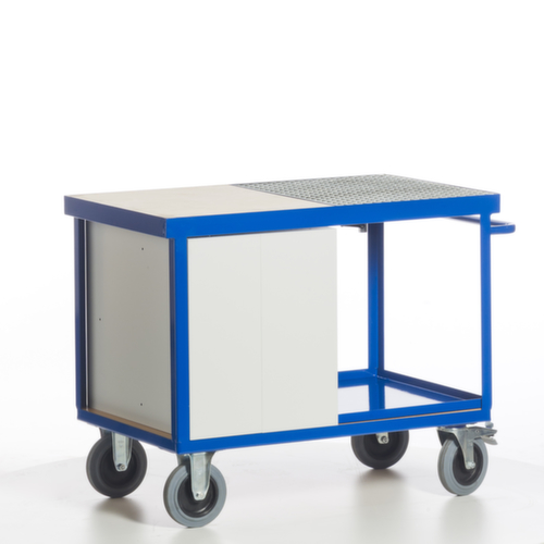 Rollcart Umwelt-Werkstattwagen mit öldichter Wanne und Gitterrost, Traglast 600 kg, Ladefläche 1150 x 700 mm