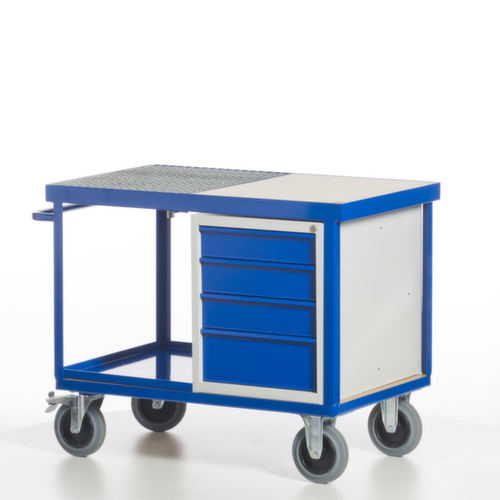 Rollcart Umwelt-Werkstattwagen mit öldichter Wanne und Gitterrost, Traglast 600 kg, Ladefläche 1150 x 700 mm