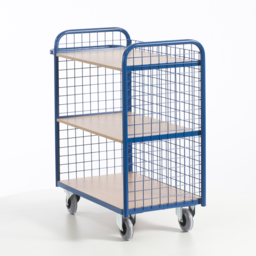 Rollcart Bürowagen mit 3 Gitterwänden, Traglast 150 kg, 3 Etagen