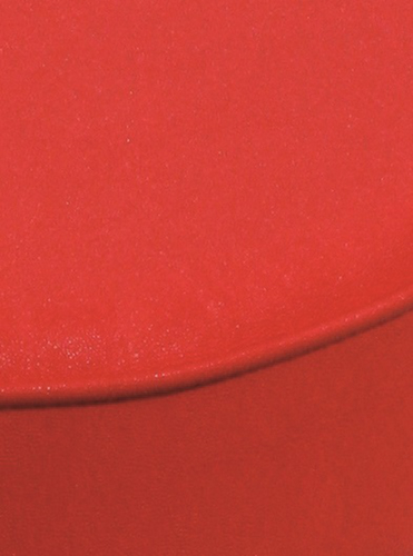 Höhenverstellbarer Drehhocker mit Kunstledersitz, Sitz rot, Rollen