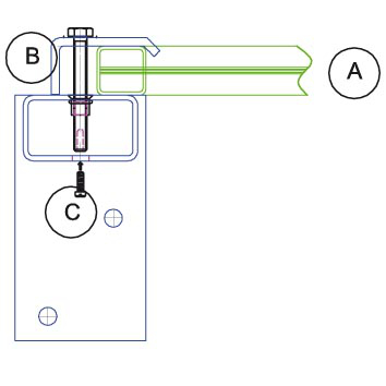 Endpfosten für Trennwandsystem, Höhe 2200 mm