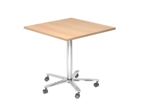 Höhenverstellbarer Säulenhubtisch Terra Nova, Höhe x Breite x Tiefe 720 x 800 x 800 mm, Platte Eiche