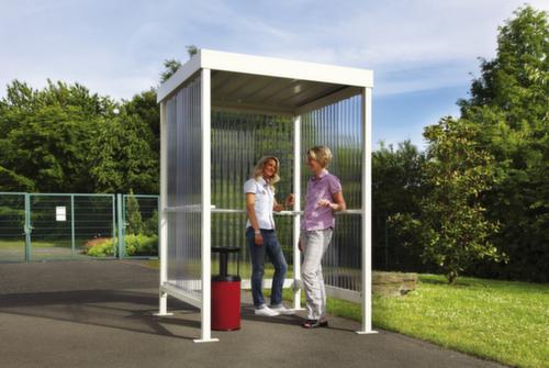 WSM Raucher-Unterstand mit 1 Seiten- und 1 Rückwand, Breite x Tiefe 1720 x 1580 mm