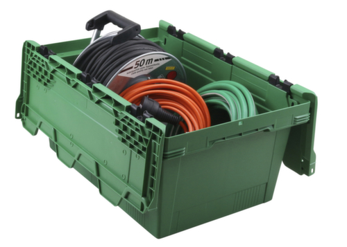 Allit Euronorm-Mehrwegbehälter ProfiPlus CrocoLid 40/27, grün, Länge x Breite 600 x 400 mm, Krokodildeckel