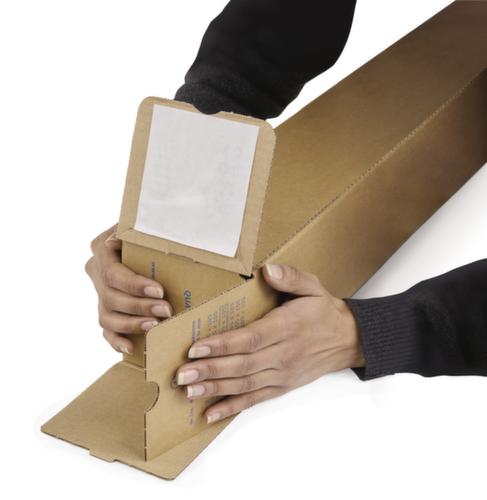 Langer Faltkarton QUATTROPACK mit Selbstklebeverschluss, 1-wellig, 700 x 105 x 105 mm