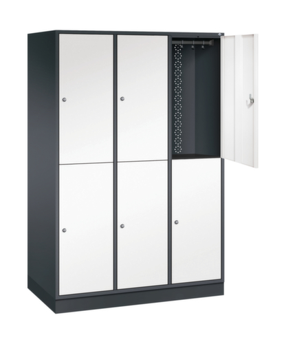 C+P Doppelstöckiger Großraum-Garderobenschrank Intro, Abteilbreite 360 mm