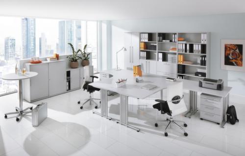 Schreibtisch Terra Nova mit C-Fußgestell, Breite x Tiefe 1600 x 800 mm, Platte lichtgrau