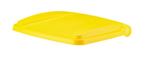 Tretabfalleimer gemäß HACCP, 90 l, weiß, Deckel gelb