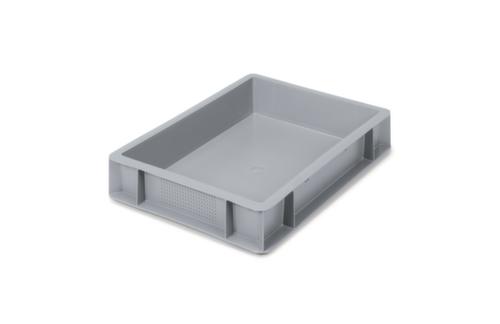 Euronorm-Stapelbehälter mit geschlossenem Griffloch, grau, Inhalt 6 l