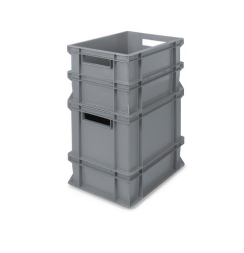 Euronorm-Stapelbehälter markenunabhängig kombinierbar, grau, Inhalt 30 l