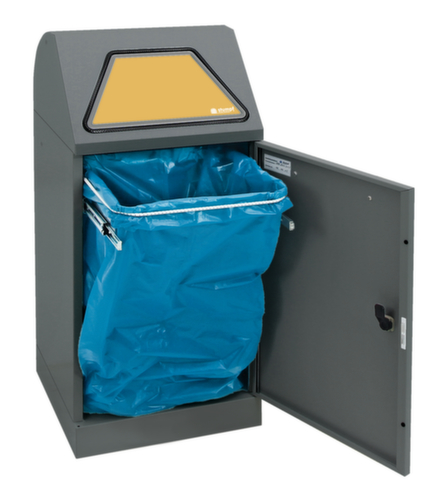 stumpf Wertstoffbehälter Modul-Vario 60 anthrazit + Einwurfklappe selbstschließend, 60 l, graualuminium, Deckel graualuminium