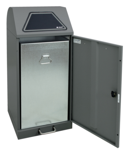 stumpf Wertstoffbehälter Modul-Vario 120 anthrazit + Einwurfklappe selbstschließend, 120 l, graualuminium, Deckel graualuminium
