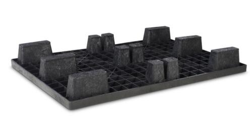 Stapelpalette mit 9 Füßen, PE-Regenerat, Länge x Breite 1200 x 800 mm