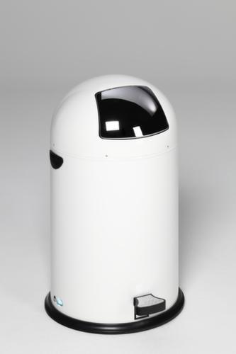 Tretabfallbehälter mit Klappdeckel aus Edelstahl, 22 l, weiß
