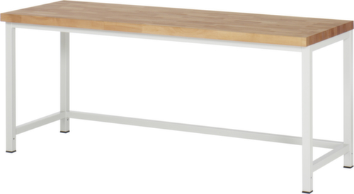 RAU Höhenverstellbare Werkbank Serie 8000 mit Bucheplatte, RAL7035 Lichtgrau