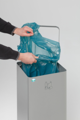 VAR Wertstoffbehälter WS Quadro 79 mit Klemmring zur Sackbefestigung, 70 l, silber