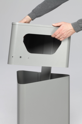 VAR dreieckiger Wertstoffbehälter DE 41, 32 l, silber