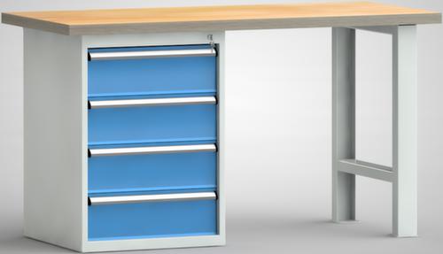 KLW Lutz Werkbank mit Multiplexplatte, 4 Schubladen