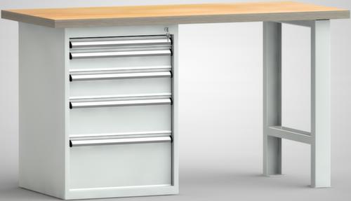 KLW Lutz Werkbank mit Multiplexplatte, 5 Schubladen