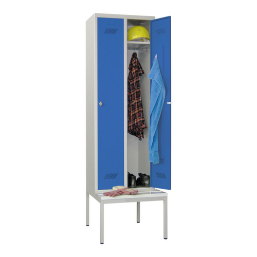 PAVOY Umkleideschrank Basis mit Sitzbank + 2 Abteile, Abteilbreite 300 mm