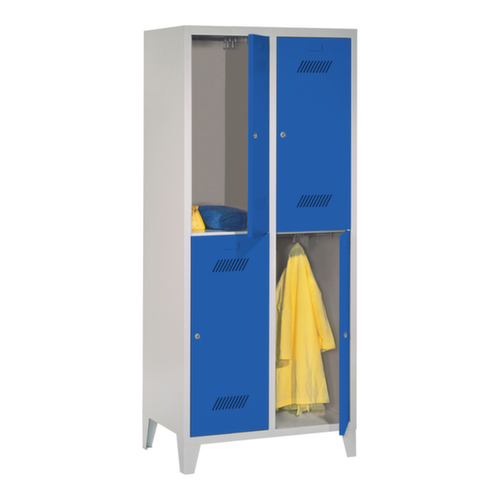 PAVOY Doppelstöckiger Garderobenschrank Basis mit 2x2 Abteilen, Abteilbreite 400 mm