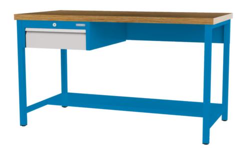 Bedrunka + Hirth Werkbank mit Buche-Massivholzplatte Gestell in vielen Farben, 1 Schublade, 1/2 Ablageboden