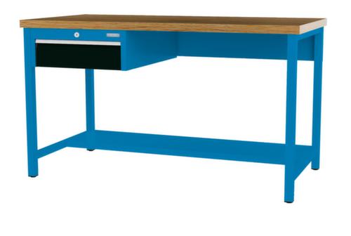 Bedrunka + Hirth Werkbank mit Buche-Massivholzplatte Gestell in vielen Farben, 1 Schublade, 1/2 Ablageboden