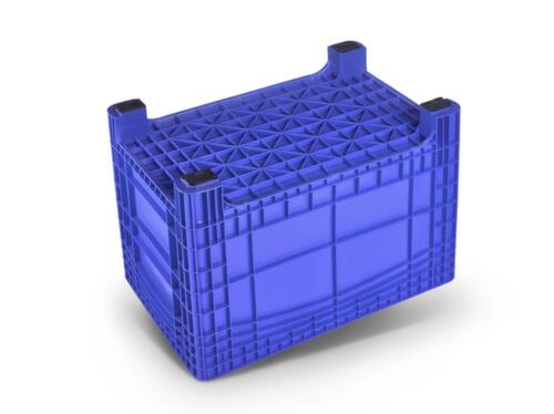 Großbehälter mit verstärktem Boden, Inhalt 535 l, blau, 4 Füße