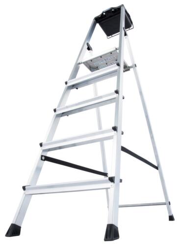 Krause Stufenstehleiter Monto® Secury® mit Antirutschauflagen, 5 rutschhemmend profilierte Stufen