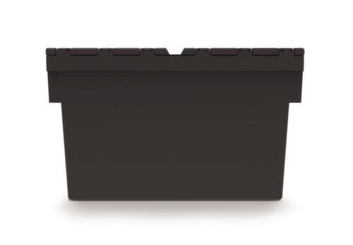 Euronorm-Mehrwegbehälter recycelt + verplombar, Inhalt 63 l, Zweiteiliger Scharnierdeckel