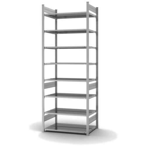 hofe Akten-Steckregal zur beidseitigen Nutzung, 8 Böden, mit korrosionsschützender Zinkbeschichtung