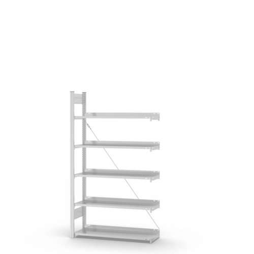 hofe Akten-Steckregal Anbaufeld, 5 Böden, RAL7035 Lichtgrau