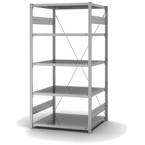 hofe System-Steckregal in Standard Bauart, Höhe x Breite x Tiefe 2000 x 1060 x 835 mm, 5 Böden
