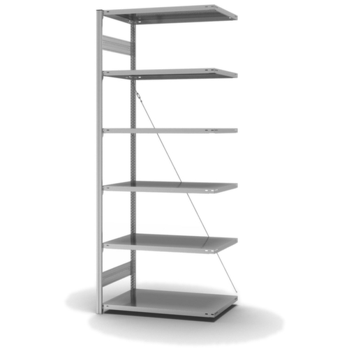 hofe System-Steckregal in Standard Bauart, Höhe x Breite x Tiefe 2500 x 1010 x 635 mm, 6 Böden