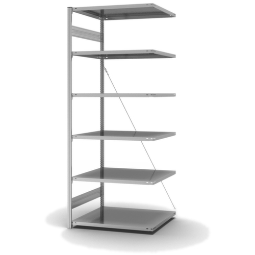 hofe System-Steckregal in Standard Bauart, Höhe x Breite x Tiefe 2500 x 1010 x 835 mm, 6 Böden
