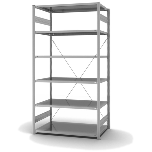 hofe System-Steckregal in Standard Bauart, Höhe x Breite x Tiefe 2500 x 1360 x 835 mm, 6 Böden