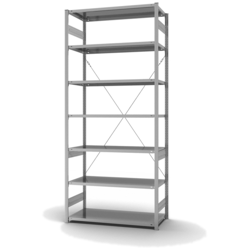 hofe System-Steckregal in Standard Bauart, Höhe x Breite x Tiefe 3000 x 1360 x 635 mm, 7 Böden