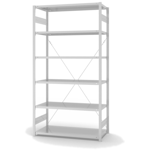hofe System-Steckregal in Standard Bauart, Höhe x Breite x Tiefe 2500 x 1360 x 635 mm, 6 Böden
